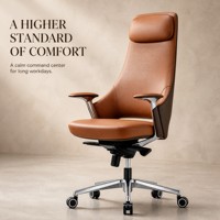 Chaise de bureau de direction en cuir de luxe avec appui-tête réglable pour suite de PDG professionnels et réunions d'affaires haut de gamme