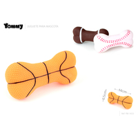 Jouet à mâcher durable en caoutchouc pour chiens, design os de basket-ball, 14x6.5x3.5, pour usage intérieur/extérieur, toutes races
