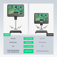 Andonstar AD210 Mikroskop Digital Layar LCD 10.1-inci untuk Perbaikan Ponsel & Seni & Kerajinan/Perbaikan Solder SMD PCB Miniatur