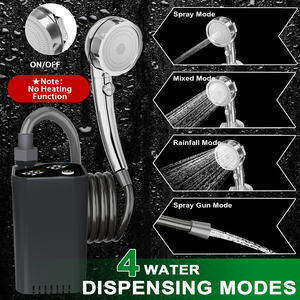 Système de douche de camping extérieur avec batterie rechargeable 7800 mAh, pulvérisateur d'eau filtrée IPX7 pour voyages, randonnées, bain de chien et toilettes - Product Image 3