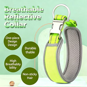 <span class=keywords><strong>Collar</strong></span> Reflectante para Perro, Transpirable, de Nailon Suave, con Cintas Clásicas Modernas, <span class=keywords><strong>Collar</strong></span> Anti-Estrangulamiento para Pasear Perros - Product Image 1