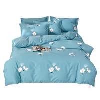 Vente en gros de parures de lit personnalisées en coton, 4 pièces, comprenant drap, housse de couette et taies d'oreiller, tailles Twin, Queen et Full, ultra douces et luxueuses