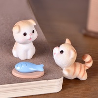 Vente en gros Manger Kitty Petit Chat Accessoires pour animaux de compagnie Figurines de décoration de table pour la maison de poupée
