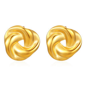 Boucles d'oreilles de luxe en acier inoxydable 18K pour femmes, Europe, États-Unis, <span class=keywords><strong>Design</strong></span> géométrique à rayures carrées, boucles d'oreilles haute sensation - Product Image 3