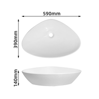 Lavabo triangulaire en céramique blanche de haute qualité TARPUL, facile à nettoyer, adapté aux salles de bain d'hôtel