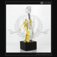 Statue de Golf en plein air, original de haute qualité, Sculpture en métal, tasse de boule de cristal, cadeaux Souvenir