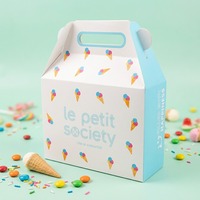 Caja de Embalaje para Pasteles de Cartón con Asa Troquelada, Impresa con Letras de Color Personalizado, Plegable