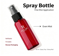 DY-E-117 Flacon pulvérisateur rechargeable en PET de 50 ml, vaporisateur fin portable pour cosmétiques, conteneur pour tonique, brume faciale, emballage pour soins de la peau