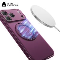 Casing HP Anti Sidik Jari Metal Matte ATB Wholesale dengan Kickstand untuk iPhone 15 16 17 18 Pro Max, Logo Custom OEM ODM
