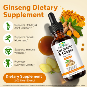 Özel Marka OEM 60ml Zerdeçal ve Zencefil Sıvı Takviye İnşapı Doğal Zerdeçal Kurkumin Ekstresi Damlaları Karabiber ile - Product Image 4