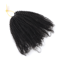 Extensions de cheveux naturels afro crépus bouclés en plumes, mèches brutes à crocheter, 18 pouces