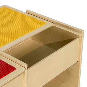 Đa chức năng bằng gỗ Build-N-Play bảng cảm giác Montessori daycare lưu trữ đồ chơi tủ bàn cờ có thể gập lại phòng ngủ trường học - Product Image 4
