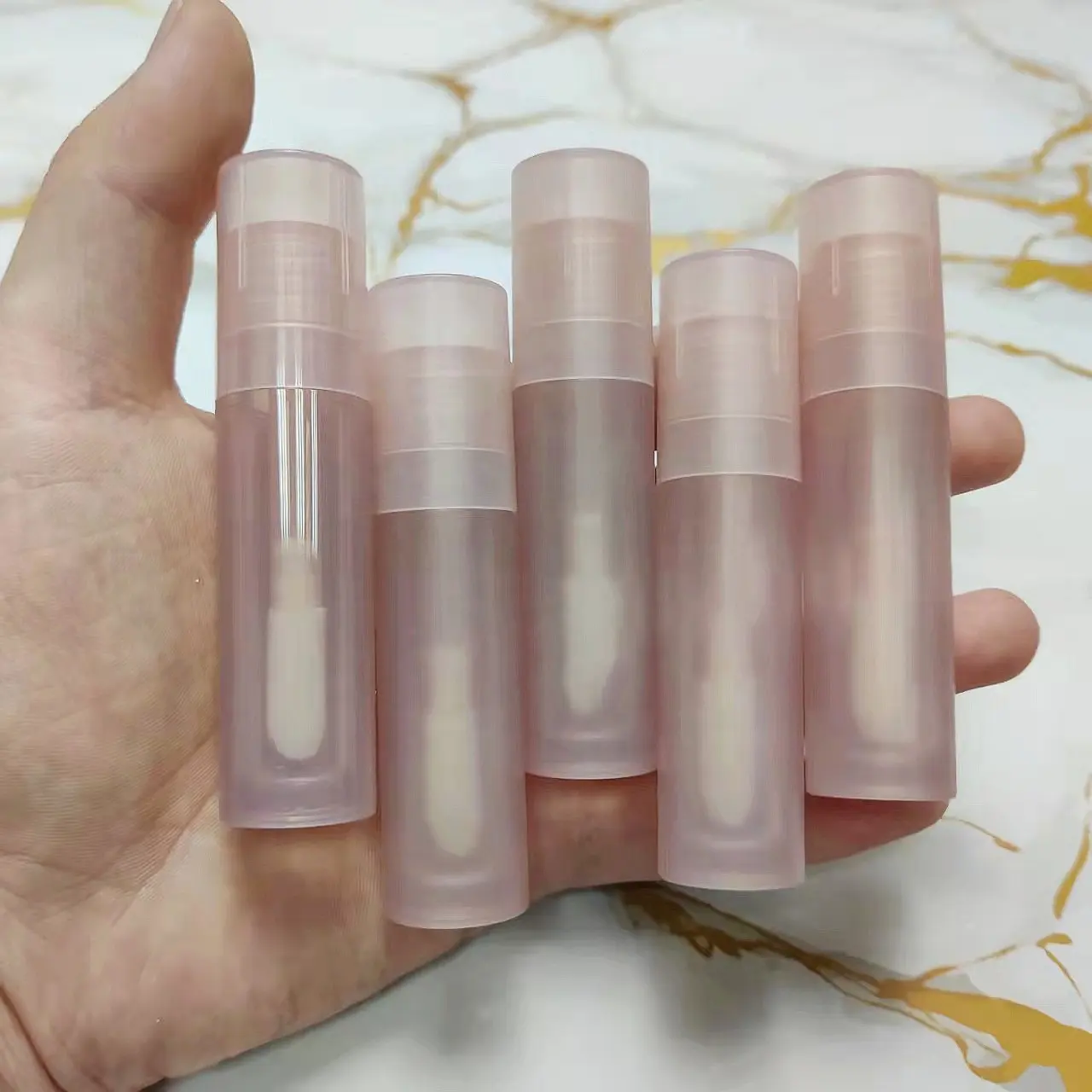 Pink Empty Round Lip Gloss Tube Custom Label For Lipgloss Tubes Big Wand Lip Balm Container With Boxes