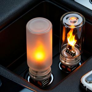 USB 5V Glass <b>LED</b> Flame <b>Light</b> Flickering Decorative Ambient Lamp for Car Interior Holiday Home and Christmas Atmosphere - Product Image 3