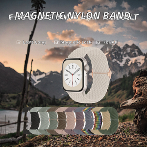 Tianyi 럭셔리 스포츠 마그네틱 나일론 꼰 루프 스트랩 시계 밴드 시리즈 9/8 49mm 버클 레드 여성용 유니버설 핏 선물 - Product Image 2