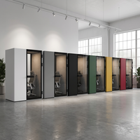 Cabine de bureau insonorisée moderne certifiée 30 dB, cabine de réunion acoustique, salle privée pour 1-2 personnes, structure en alliage d'aluminium, verre trempé