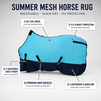Couverture anti-mouches d'été pour chevaux, en maille respirante, effet rafraîchissant, pour usage quotidien en écurie