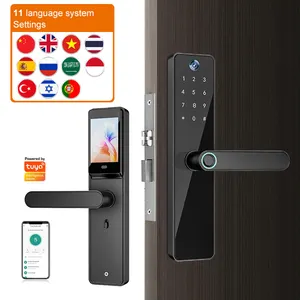 Waterproof And Fireproof Automatic Fingerprint TUYA App Wifi Biometric Digital Smart Door Lock With Camera