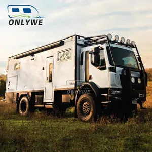 Onlywe Custom 6X6 Off-Road Expeditie Rv Truck Camper Lange Doos Aluminium Glasvezel Lichtgewicht Vrachtwagen Camper Lichaam Te Koop