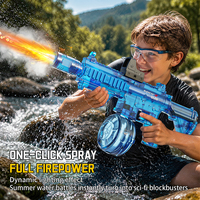 Nouveau produit - Pistolet à eau électrique M416 - Jouets - Pistolet à eau automatique transparent avec lumière LED clignotante pour enfants - Avec fumée