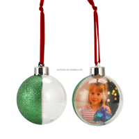 Galvanoplastie en plastique paillettes ornements de vacances de Noël suspendus boules d'arbre déco dans la maison image bricolage boule ornements 80mm
