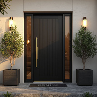Porte pivotante en aluminium personnalisée OUNA DOOR, prix compétitif, moderne, populaire, antivol, entrée de cour pour usage extérieur