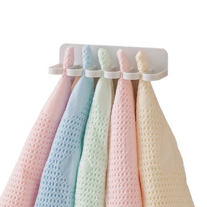 Six Hole Adhesive Hooks No Drilling Required For Kitchen Bathroom Storage Towel Spatula Dishcloth Holder ABS Material - Product Image 5