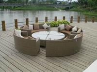 Modernes, Langlebiges, Tragbares Rundes Rattan-Sofa-Set für den Außenbereich und Garten