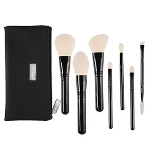 HXT-001G 7pcs natural hair black handle mini makeup beauty tools brushes for daily makeup