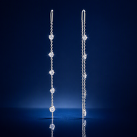 Boucles d'oreilles en argent sterling S925 avec zircon, minimalistes, plaquées rhodium, à pampilles, accessoires élégants, uniques et polyvalents, parfaits