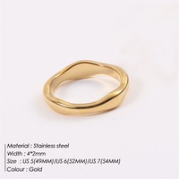 FANKE INS Edelstahl 18K Vergoldeter 4MM Breiter Unregelmäßiger Kreisförmiger Fingerring PVD Personalisierter Dicker Gewellter Ring