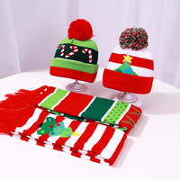 Vente chaude Coffret Cadeau De Noël Tricoté Festival Chapeau D'hiver Enfants Écharpe Chaude Accessoires De Fête De Mode Chapeaux Chauds