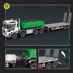 Reobrix 22021 RC 4-en-1 Camion benne et remorque à plateau, ensemble <span class=keywords><strong>de</strong></span> blocs <span class=keywords><strong>de</strong></span> construction, véhicule électrique robuste pour enfants, cadeau <span class=keywords><strong>de</strong></span> Noël - Product Image 5