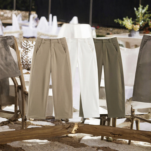 ZATRHMBM 2026 Otoño Nueva Moda Pantalones Largos Casuales de Poliéster Tejido de Cintura Media para Mujer - Product Image 3