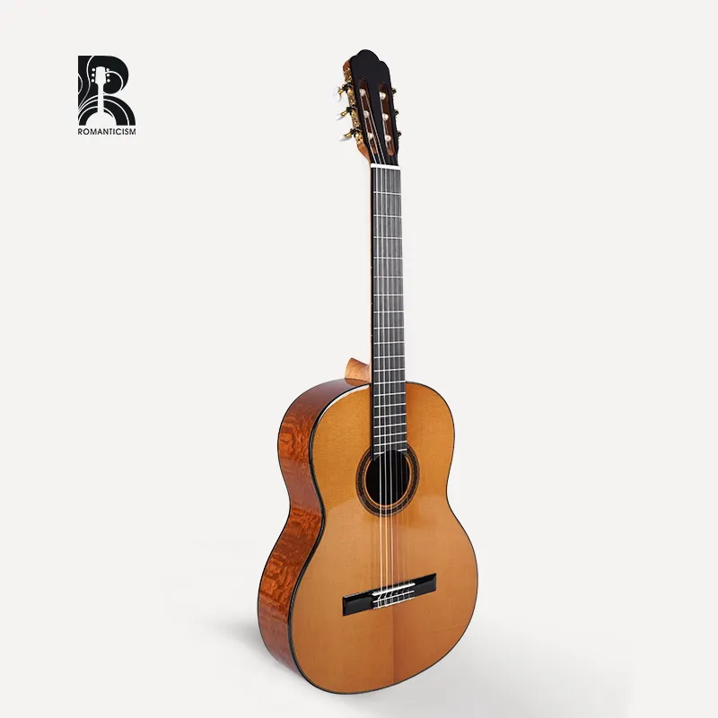 ZY-STC07 Nhà Máy OEM Rắn Hàng Đầu Carbon Hóa Vân sam Một Tây Ban Nha Guitar Cổ Điển Handmade 39 Inch Nylon Dây Đàn Guitar