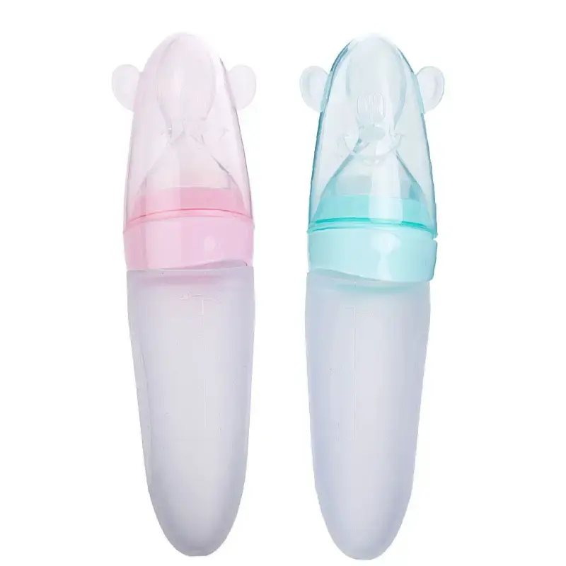 Silicone Baby Feeder Baby Squeeze Feeding Spoon Silicone Bottle