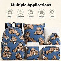 Tissu en toile de coton 8 oz imprimé numériquement sur mesure, motif ours en peluche de dessin animé, minimum 1 m pour sacs, coussins, textiles de maison pour enfants, artisanat