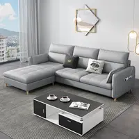 Modern Velvet Fabric Tufted Section Sofa Set Furniture Sectionals Chesterfield Corner L Shaped Living Room Bed Sofas
