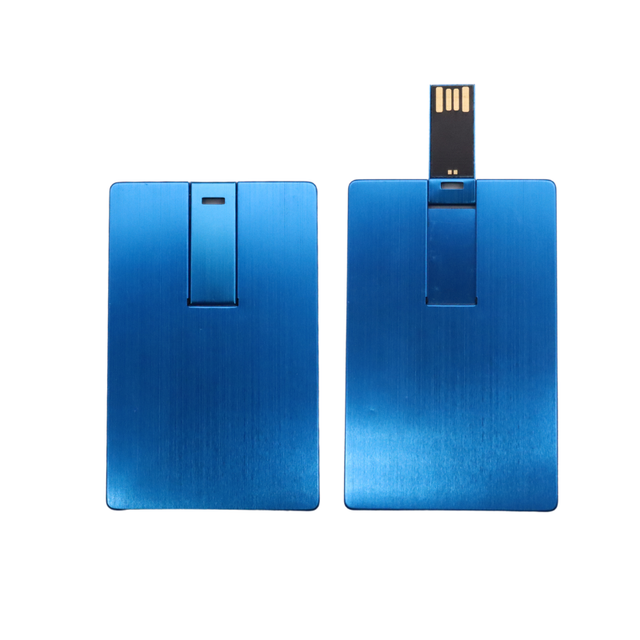 2.0 Blue Card 16GB USB External Hard Drive Flash Thumb Drive Storage Device Metal Novelty Memory Stick U Disk Usb Flash Drive