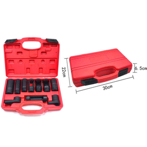 Juego profesional de 10 llaves de vaso de acero al cromo vanadio para sensores de oxígeno, con accionamiento de 3/8" y 1/2", para extracción de sensores en reparación automotriz - Product Image 5