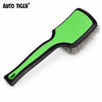 Brosse de nettoyage de pneus de voiture ATUO TIGER verte et noire, brosse de nettoyage de tapis, brosse à récurer les pneus, brosse de detailing automobile