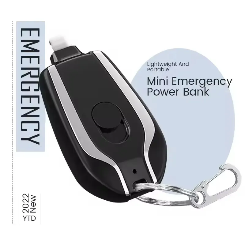 Alimentation électrique pour extérieur Petit porte-clés d'urgence portable personnalisé Banque d'alimentation 1500mah Mini chargeur porte-clés Banques d'alimentation d'urgence