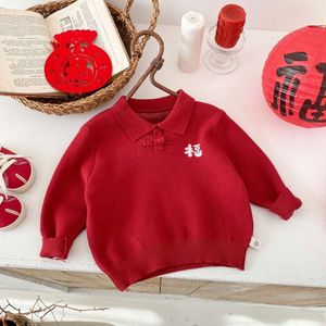 Tricots garçons automne hiver filles chandails manches longues bébé hauts de noël Style chinois vêtements de nouvel an pour enfants - Product Image 4