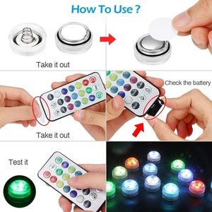 Mini led chìm Đèn hồ bơi không thấm nước nến từ xa pin RGB màu thay đổi bình Nhà Bên bàn đám cưới lặn ánh sáng - Product Image 4