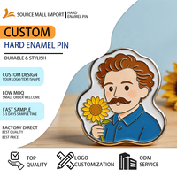 Pins de revers personnalisés en alliage de zinc avec émail dur, impression UV, motif de personnage de dessin animé, portrait d'artiste, objet de collection artistique, cadeau, fabricant