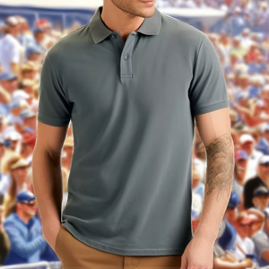 Chemise d'été fine à manches courtes, col ajusté, en twill rayé soie/coton, séchage rapide, avec poche - Product Image 2