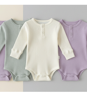 Bộ liền thân mềm mại thân thiện với môi trường cho bé sơ sinh, có khuy, chất liệu cotton hữu cơ tùy chỉnh, quần áo trẻ sơ sinh mới - Product Image 3
