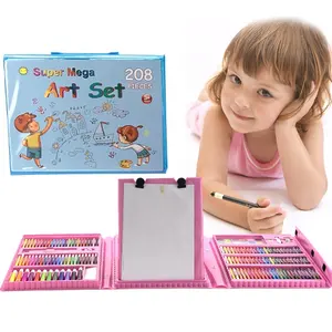 208PCS超级艺术案例着色笔套装男孩女孩礼品学生绘画玩具儿童绘图笔套装儿童玩具