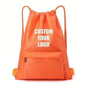 Custom Logo Unisex Gym <b>Drawstring</b> <b>Backpack</b>, Pretty Design Waterproof Softback with Soft Handle & Adjustable Belt - Product Image 4