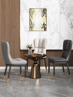 Chaise de salle à manger moderne nordique de luxe léger, revêtement en cuir effet chat, structure en acier, démontable et assemblable pour la maison et les restaurants